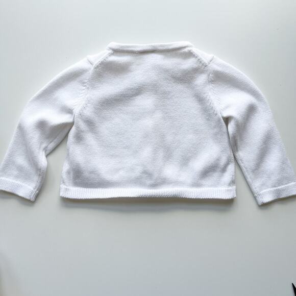 Janie and Jack Pink Floral Ruffle Dress & White Cardigan 6-12 mo Spring Easter - Picture 10 of 13